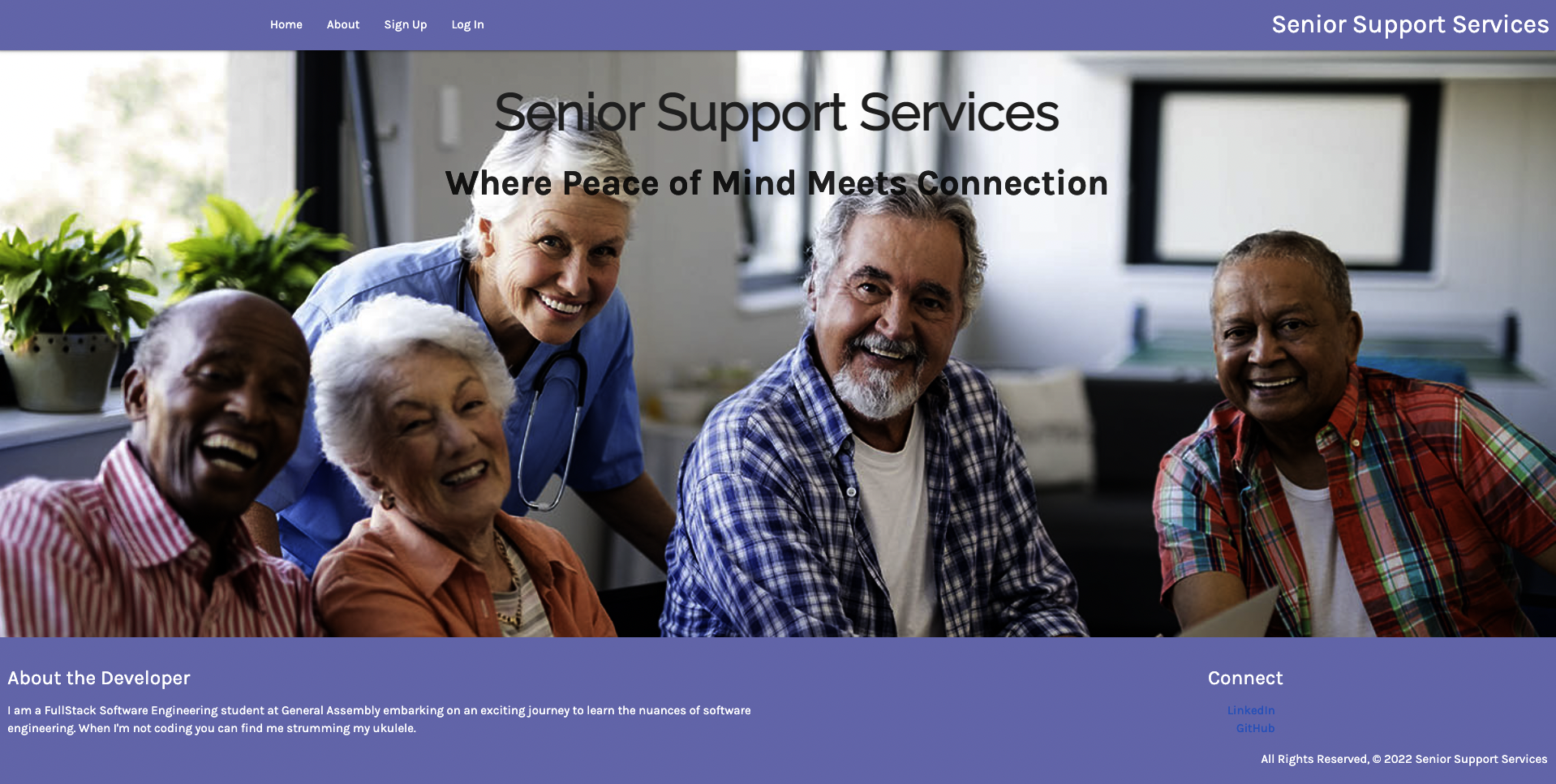 Screenshot of Senior Support Services App